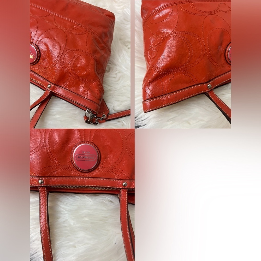 Coach Vibrant Red Leather Shoulder Bag - Picture 6 of 10